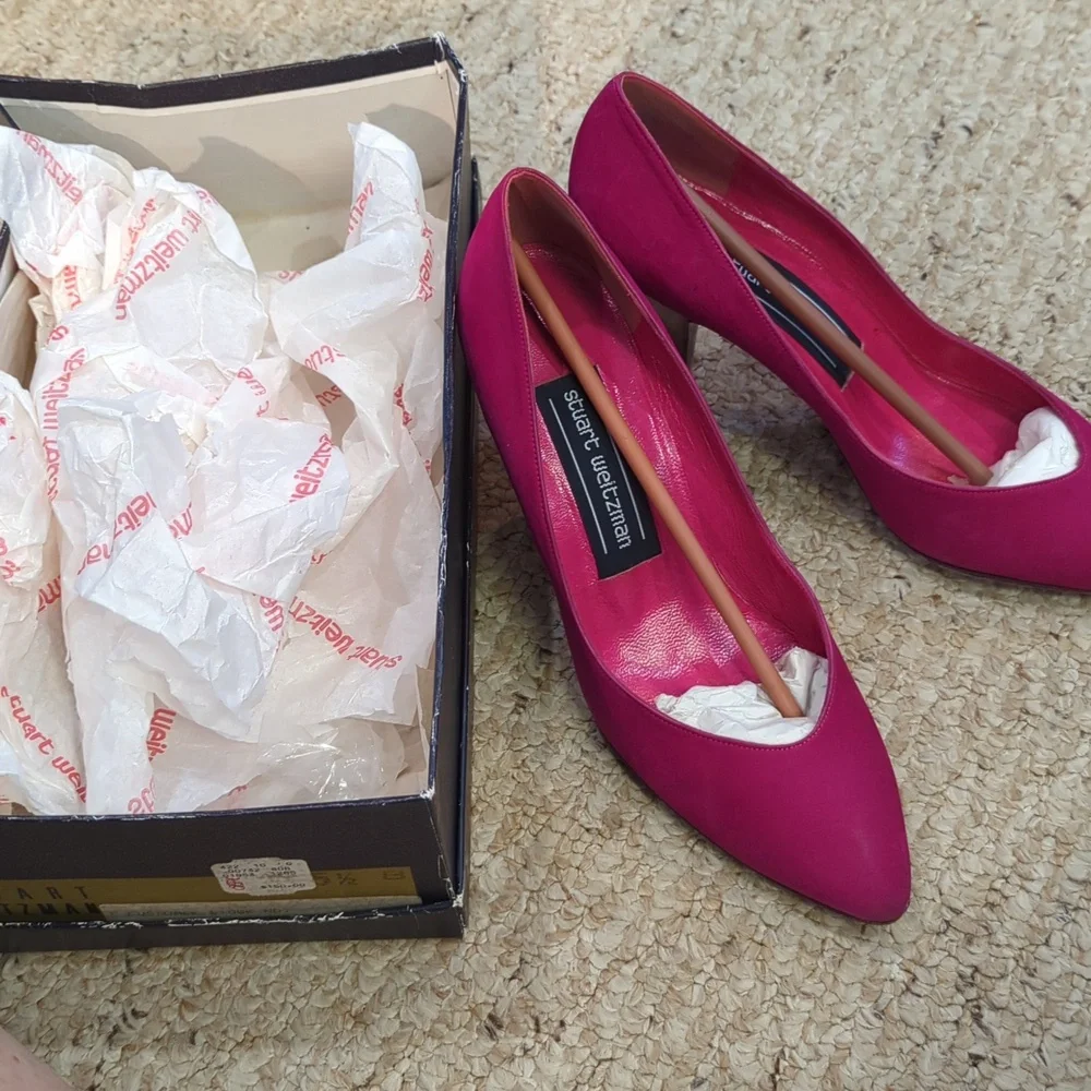 Stuart Weitzman Vintage Women's Size 5.5 Hot Pink Heels with Box